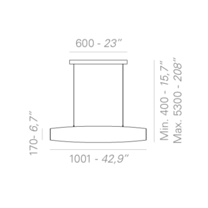 Colonne Pendant 100 technical drawing