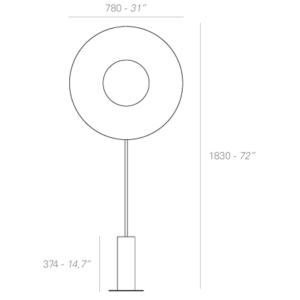 Technical drawing floor lamp Iris Floor Totem 80