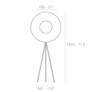 Technical drawing of Floor lamp Iris Floor Tripod by Fabrice Berrux