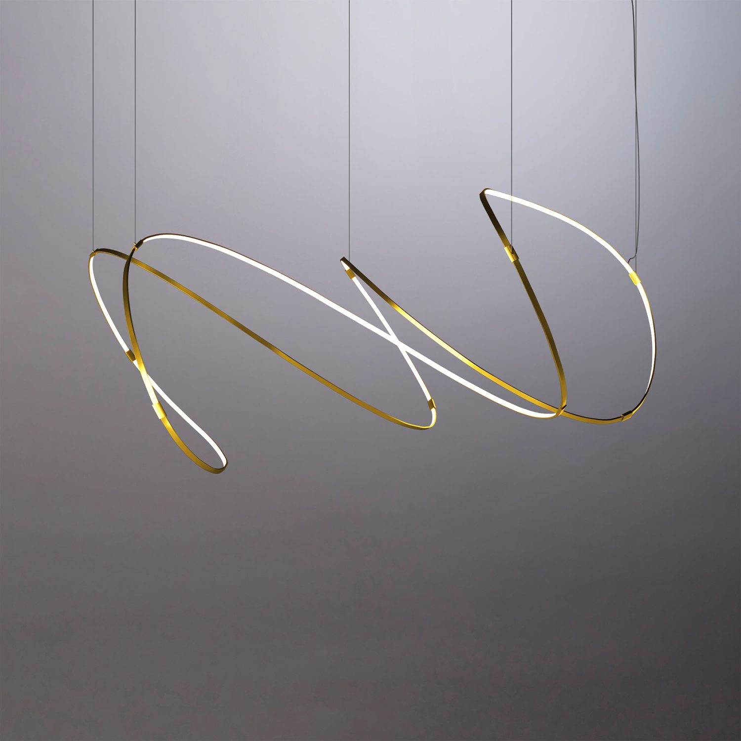 Pendant lamp Zigouzi 180 in gold finish