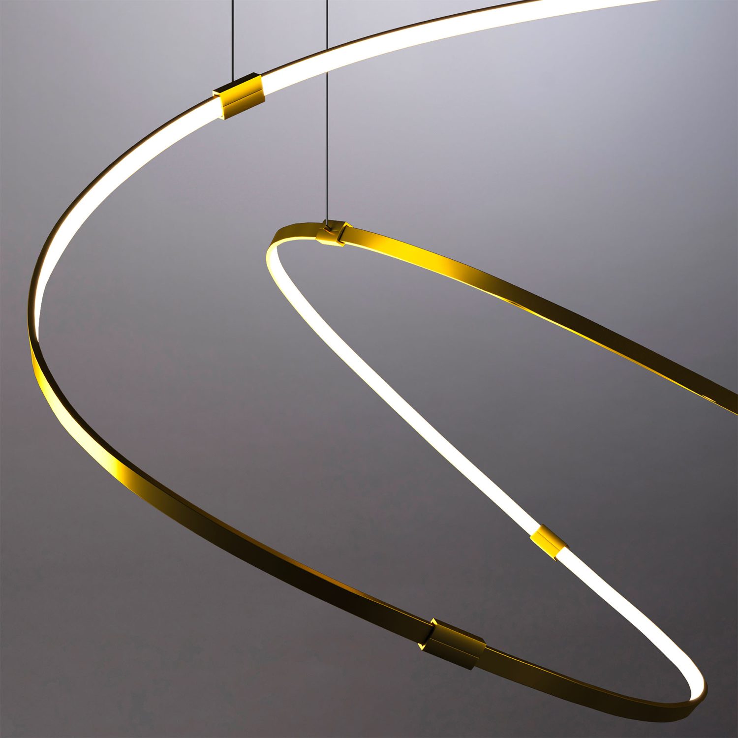 Pendant lamp Zigouzi 150 in gold finish